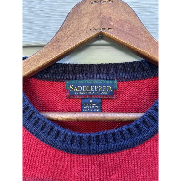 Vintage 90’s Saddlebred Men's Ski Sweater Size XL Nordic Knit Snowflake Holiday - Picture 3 of 6